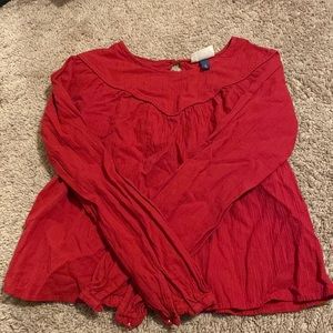 Red long sleeve blouse